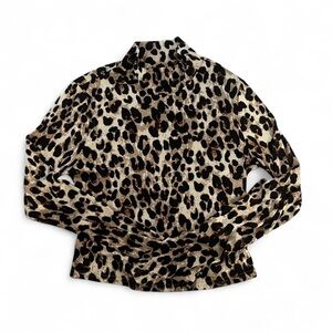Leopard print long sleeve top